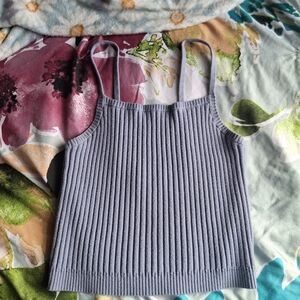 RVCA Light Gray Ribbed Camisole
